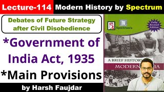 H114 Government of India Act 1935 GoI Act 1935  Main Provisions  Spectrum Modern History UPSC [upl. by Enyar]