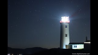 Fanad Head Lighthouse Night Lapse  Stars amp Moonrise In Gusty Winds [upl. by Drawd992]