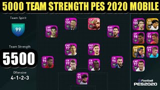 PES 2021 Mobile 5000 Team Strength  Highest Team Strength In PES 2021 Mobile  Zaki Pes Official [upl. by Rabjohn540]