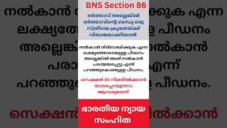 Husband or relative of husband of a woman subjecting her to cruelty Section 85 BNS  Section 86 BNS [upl. by Anne169]