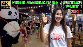 Jomtien Food Markets Part 1 Jomtien Night Market 2024 January Pattaya Thailand [upl. by Ardnaik]