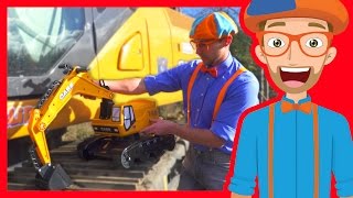 Learn about Diggers for Children with Blippi  Parts of an Excavator [upl. by Reaht745]