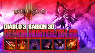 DIABLO 3  BUILD DEMONHUNTERDHCHASSEUR DE DEMONS pour la Saison 30 [upl. by Earized]