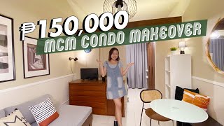 Transforming a Bare 23sqm Condo for only ₱150000🪄✨ MCM Inspired Design 🛋️  by Elle Uy [upl. by Akzseinga460]