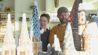 Edmonton shop displays gingerbread Hogwarts Castle [upl. by Anilec]