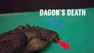 How Dagon died in graphic novel Godzilla aftershock stop motion video [upl. by Ahsikin257]