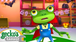 The Garage Is Haunted  Geckos Garage Halloween Cartoons  Moonbug Halloween for Kids [upl. by Michael384]