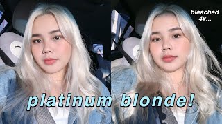 HOW I ACHIEVED PLATINUM BLONDE HAIR ft Azta Salon  darlene [upl. by Nyrroc]