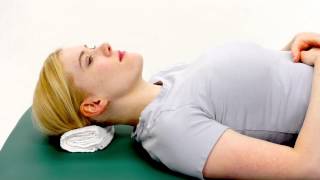 CERVICAL CHIN TUCK AND RETRACTION  SUPINE WITH TOWEL hep2go [upl. by Jovitah]