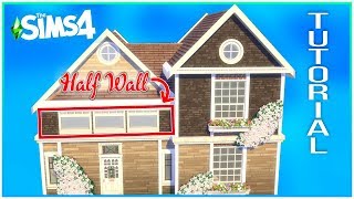 Sims 4 Tutorial  Roofs On Half Walls Base Game  Kate Emerald [upl. by Fellows]