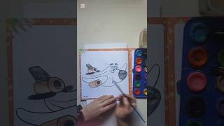 Very Easy Airplane coloring short art coloring book relaxing [upl. by Johst834]