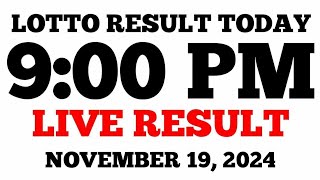 Lotto Result Today 9PM Draw November 19 2024 PCSO LIVE Result [upl. by Laryssa496]