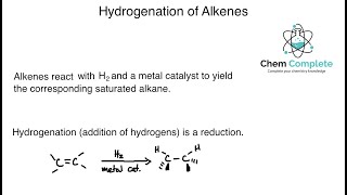 Hydrogenation of Alkenes  Addition of Hydrogen [upl. by Costa]