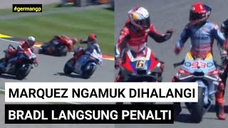 Marquez Ngamuk Dihalangi Bradl Langsung Sanksi Penalti Turun 3 Posisi Hasil Kualifikasi Jerman GP [upl. by Anih]