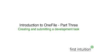 Introduction to OneFile  part three [upl. by Beaner]