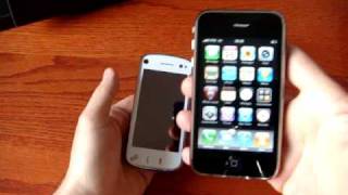 Apple iPhone 3G S vs Nokia N97 Eng Unboxing [upl. by Edwine512]