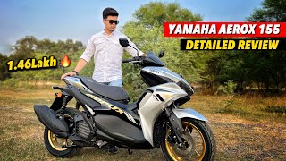 YAMAHA AEROX 155 2023 FULL REVIEW  WALK AROUND  FIRST IMPRESSION AND TOP SPEED TEST DRIVE [upl. by Neelahtak]