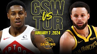 Golden State Warriors vs Toronto Raptors Full Game Highlights  January 7 2024  FreeDawkins [upl. by Wilmar]