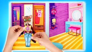 Casa de papel para gatos 3 juegos de papel para niños [upl. by Jenesia]