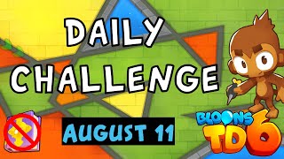 Bloons TD 6 Daily Challenge  Ubcn10brobtds Challenge  No Hero No MK No Powers  August 11 2024 [upl. by Eilliw427]