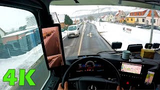 Winter POV Truck driving on Mercedes Actros L 2023 Somwhere in Deutschland [upl. by Hnilym700]