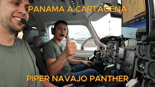 Llegando a Cartagena desde Panama en el hermoso Piper Navajo Panther PA31 [upl. by Elman]