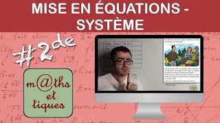 Mettre un problème en équations Système  Seconde [upl. by Prentice]