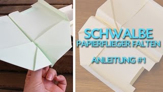 Schwalbe falten  Papierflieger falten  Anleitung 1  Talude [upl. by Aicilana726]