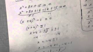 Solving Quadratic Equations completing the square [upl. by Hannej]