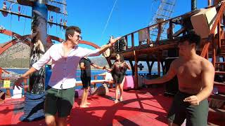 PIRATE SHIP IN OLUDENIZ TURKEY GREAT DAY OUT [upl. by Eeznyl852]