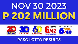 Lotto Result November 30 2023 9pm Complete Details [upl. by Doroteya695]