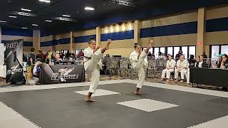 Synchronize Team Kata  Delta Twins of Nunleys Karate Do at Thr League Finals in Las Vegas [upl. by Sacttler662]