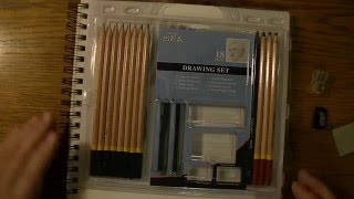 Pro Art 18 Piece Pencil Set  Charcoal and Graphite Pencils Review [upl. by Eillib101]