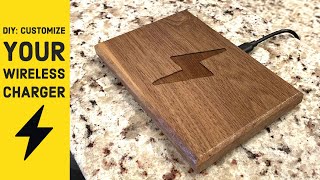 DIY Wireless Phone Charging Station  Walnut with Epoxy Design [upl. by Loralee15]