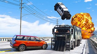 GTA 5 UPDATED BRICKADE TRUCK 6x6 CRASHES  SUPER CINEMATIC PICTURE WITH SLOW MO ep27 [upl. by Akselaw]