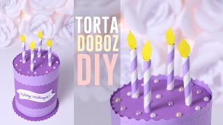 Torta doboz DIY Szülinapi ajándék csomagolás ötlet  OszlánszkiART [upl. by Graehme237]