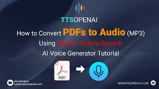 How to Convert PDFs to Audio  MP3  with OpenAI TexttoSpeech  Easy AI Voice Generator Guide [upl. by Jenifer771]