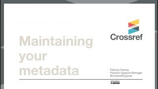 Maintaining your metadata webinar held 24 April 2018 [upl. by Addiel]