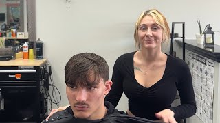 Mastering the Men’s Taper Fade Long Hair on Top Tutorial  Talented Female Barber [upl. by Safire]