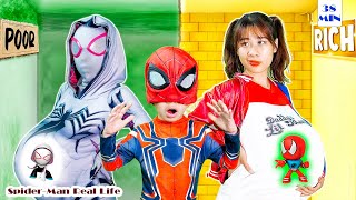 What If 5 Spider man amp BAD GUYS in 1 HOUSE Poor Pregnant Spider Girl vs Rich Jockers Wife  MORE [upl. by Eimorej]