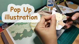 Pop Up illustration  A guide how to make a pop up design with a moving object [upl. by Lomaj]