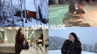 Aspen travel vlog ♡ Vail Four Seasons hot tub in the snow Sant Ambroeus apresski St Regis [upl. by Ittam]