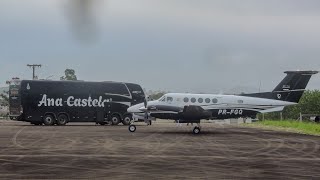 Beechcraft King Air B200 com a cantora Ana Castela decolando do Aeroporto de Muriaé [upl. by Aiclef347]