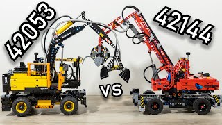 LEGO Material Handler vs LEGO Volvo EW160E  LEGO 42144 vs 42053  LEGO 42053 vs 42144 [upl. by Jun]