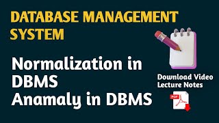 21 Normalization in DBMS  Normalization  DBMS  Anamaly in DBMS [upl. by Sabrina696]