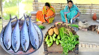 দাদু আজ প্রথমবার পিঁয়াজকলি দিয়ে সামুদ্রিক পারা মাছের রান্না খেলো সাথে চিংড়ি দিয়ে বেগুনের রেসিপি [upl. by Thorwald]