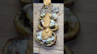 BACON CHEESEBURGER POTATO SKINS The perfect appetizer shorts [upl. by Nessie919]