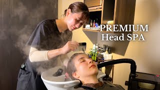 ASMR I got THE PREMIUM head spa in Tokyo Japan Soft Spoken [upl. by Adnauqal]