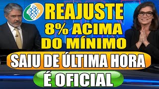 APROVADO Reajuste de 8 para Aposentados em Março  Acima do mínimo e abaixo  2402 [upl. by Rettke694]