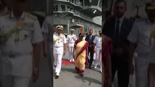 Kerala President Droupadi Murmu visits INS Vikrant in Kochi [upl. by Farr]